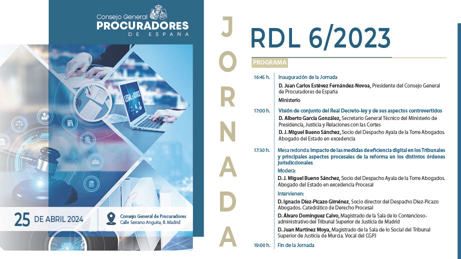 Sigue en directo la Jornada sobre el RDL 6/2023 de medidas urgentes para la modernización de Justicia