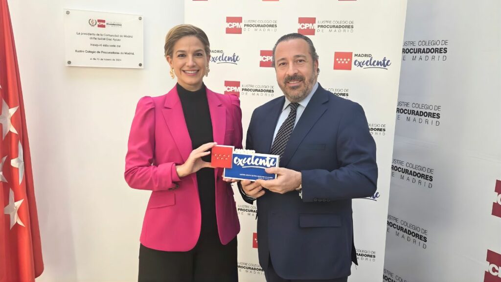 La Comunidad de Madrid distingue al Ilustre Colegio de Procuradores de Madrid con su sello de calidad, Madrid Excelente